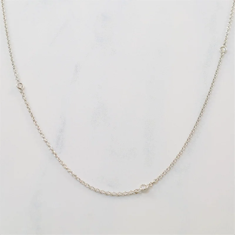 Planetary sign necklaces-'Luca Carati' Diamond Station Necklace | 0.35ctw | 20" |