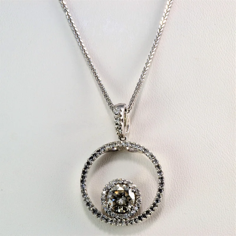 Sacred cross necklaces-Pave Diamond Eternity Pendant Necklace | 1.50 ctw, 16''|