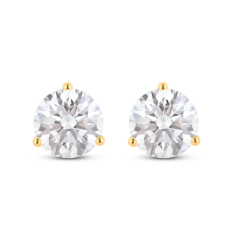 Grand tier earrings-The Round Brilliant Solitaire Studs