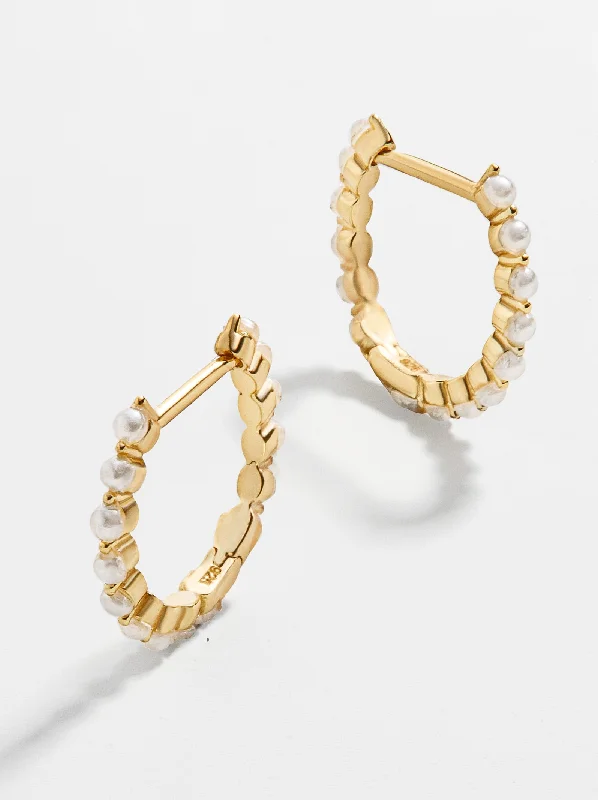 Embroidered earrings-Inez 18K Gold Earrings - Gold