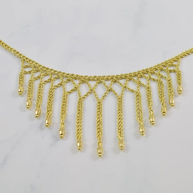 Tourmaline necklaces-Double Rope Drop Collar Necklace | 17.5" |