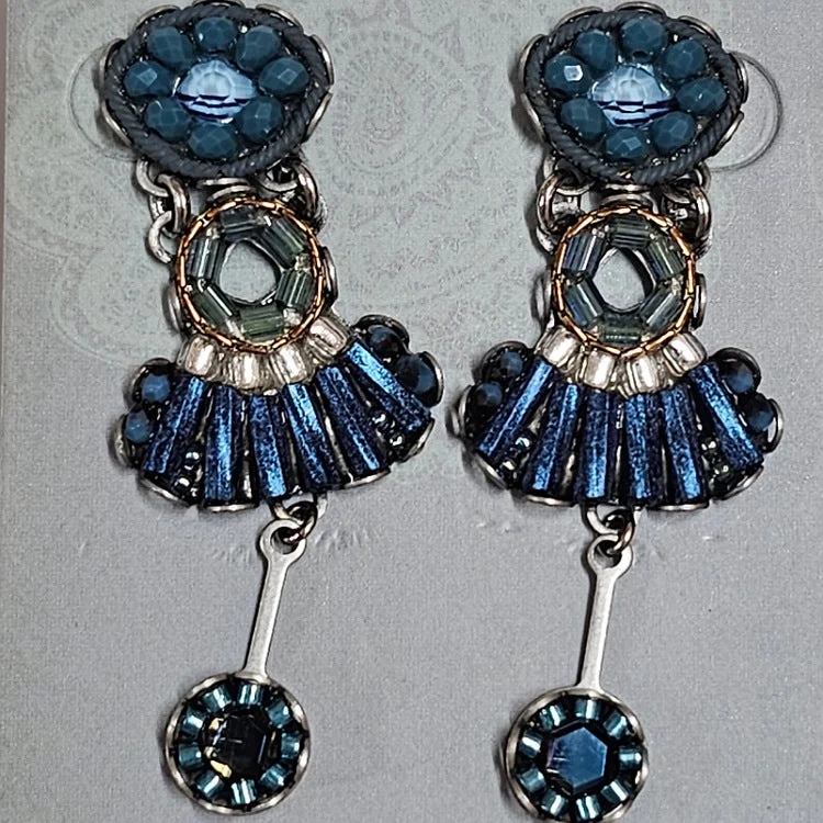 Tiered drop earrings-AYALABAR EARRINGS DENIM