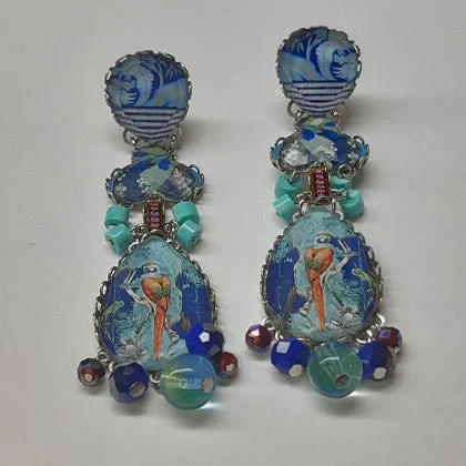 Sacred cross earrings-AYALABAR EARRINGS OCEAN COLOURS