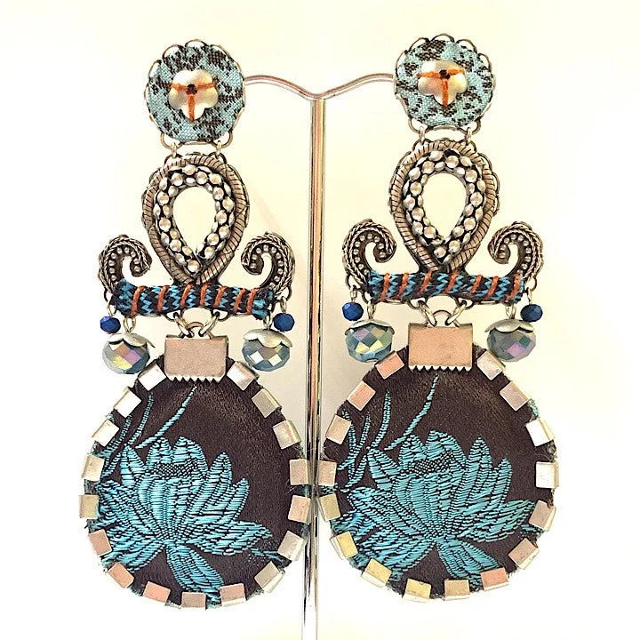 Planetary charm earrings-AYALBAR BLUE SPACE EARRINGS