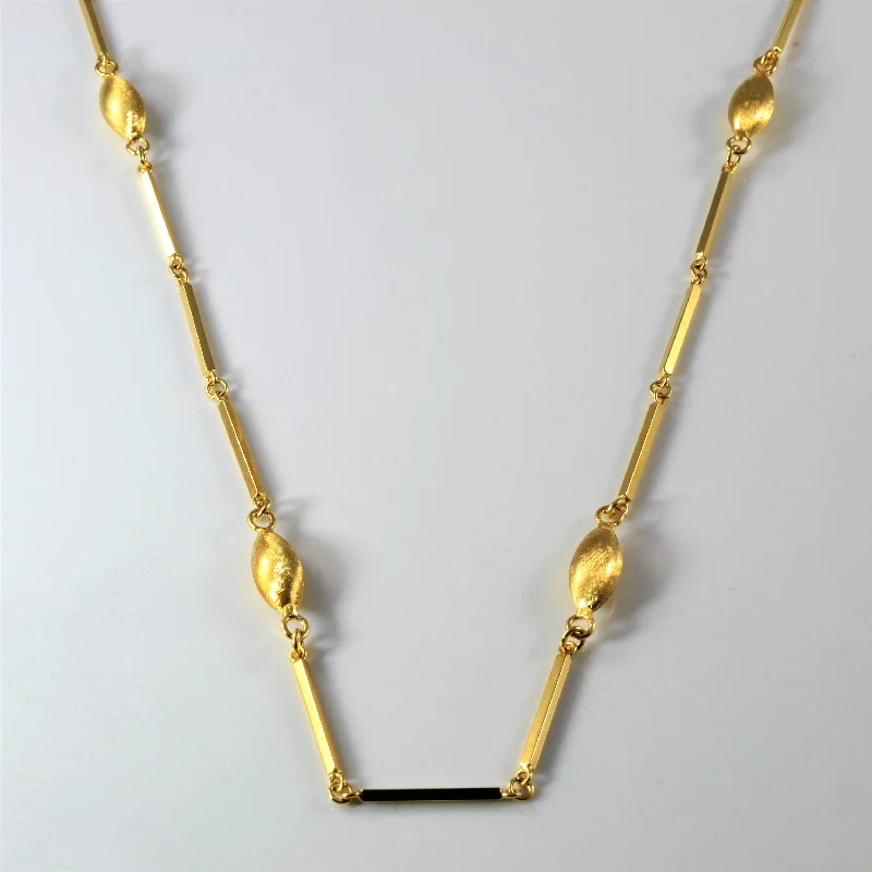 Reef knot necklaces-Beaded Gold Necklace | 26" |