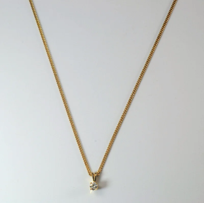 Bow knot necklaces-Split Bail Diamond Solitaire Necklace | 0.14ct | 18" |