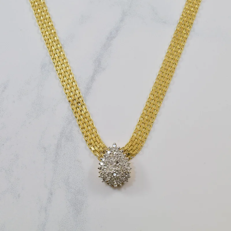 Bee charm necklaces-Pear Shaped Diamond Cluster Necklace | 0.30ctw | 16.5" |