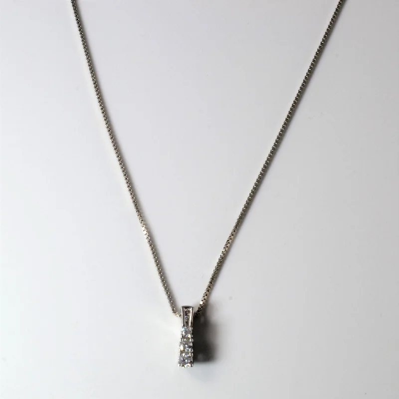 Lotus flower necklaces-Three Stone Diamond Necklace | 0.25ctw | 18" |