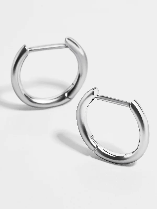 Angled drop earrings-Verbena Sterling Silver Earrings - Silver