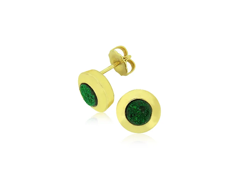 Clear glass earrings-Demantoid Garnet Earrings