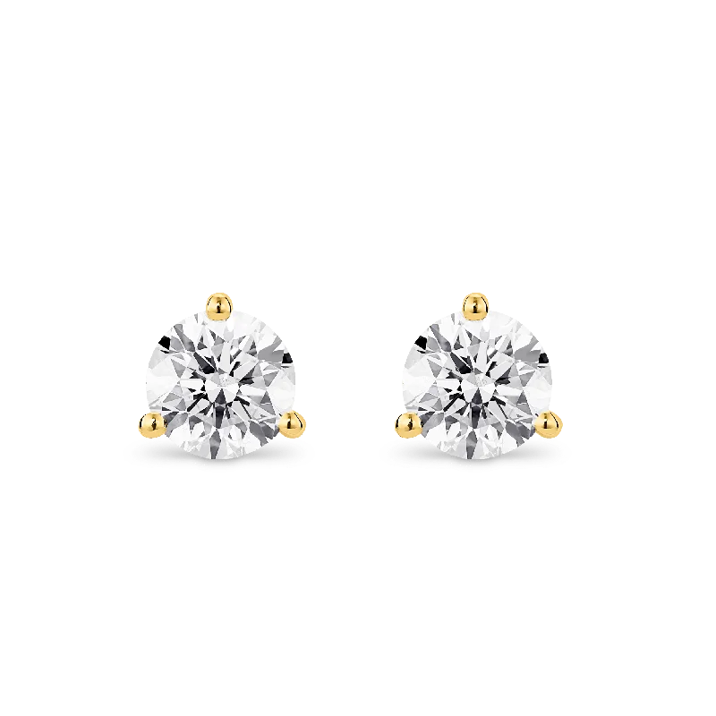 Georgian style earrings-The Round Brilliant Solitaire Studs