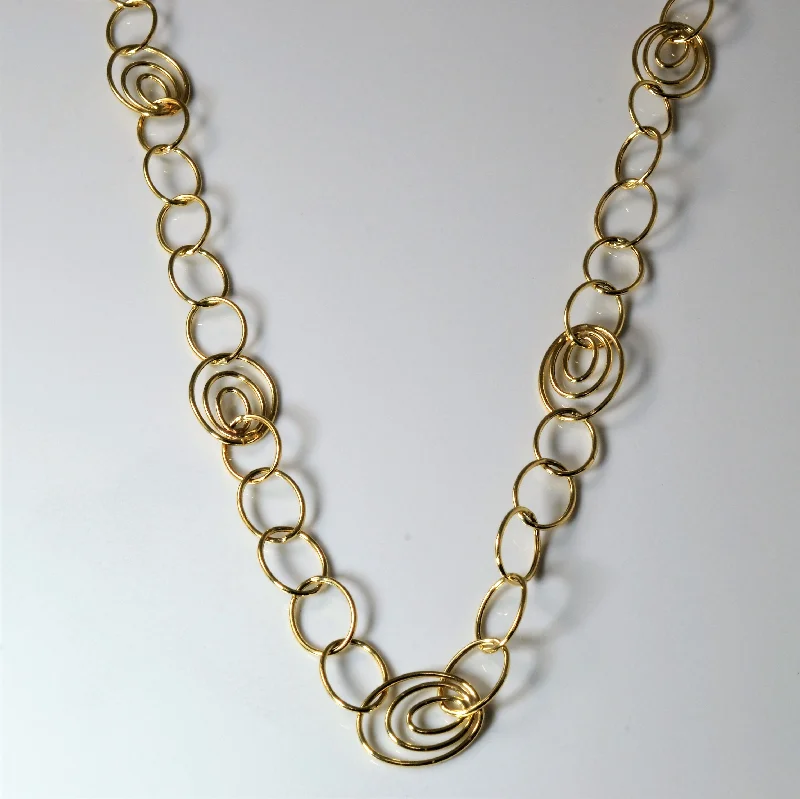 Shimmering druzy necklaces-Fancy Yellow Gold Spiral Chain Necklace | 44" |