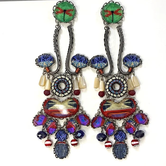 Prism star earrings-AYALABAR EARRINGS RED DRAGONFLY