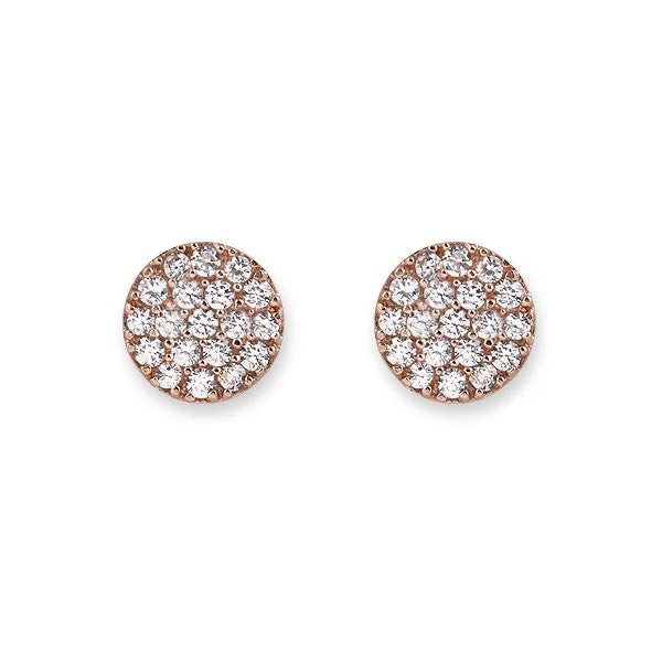 Classic flair earrings-BIANC STUD EARRINGS ROSE GOLD PAVE