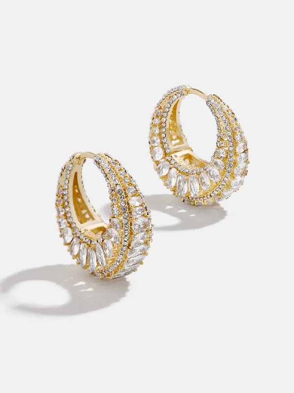 Diamond stud earrings-Lillian Earrings - Gold/Pavé