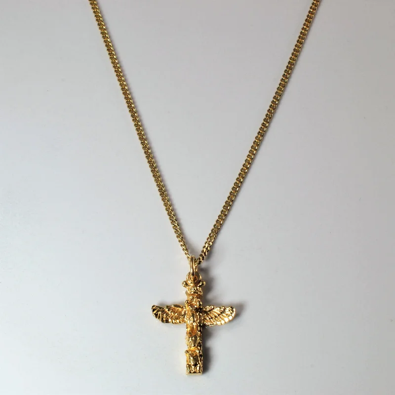 Clean-line necklaces-Yellow Gold Vancouver Totem Pole Necklace | 18" |