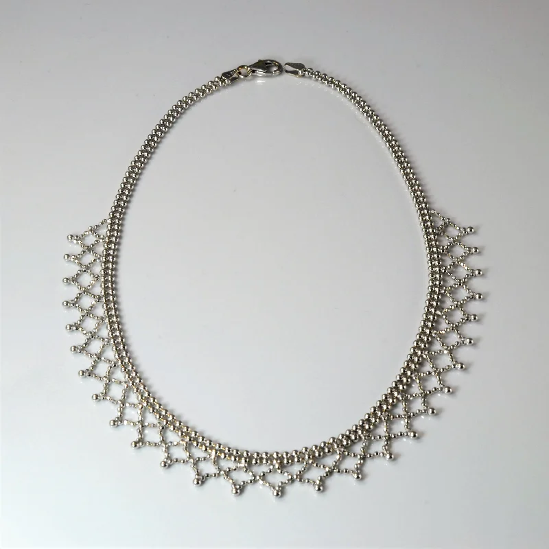 Wicker weave necklaces-Filigree Beaded Choker Necklace | 14" |