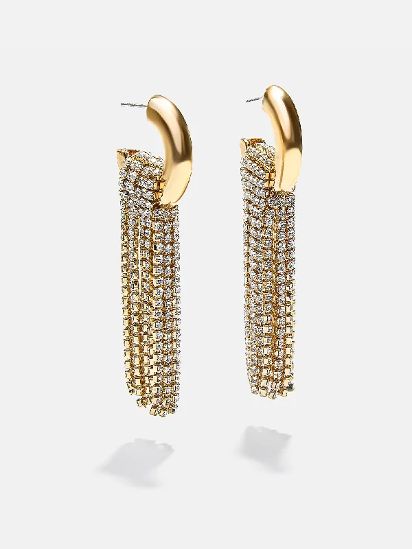 Fine pearl earrings-Talia Statement Earrings - Gold/Pavé