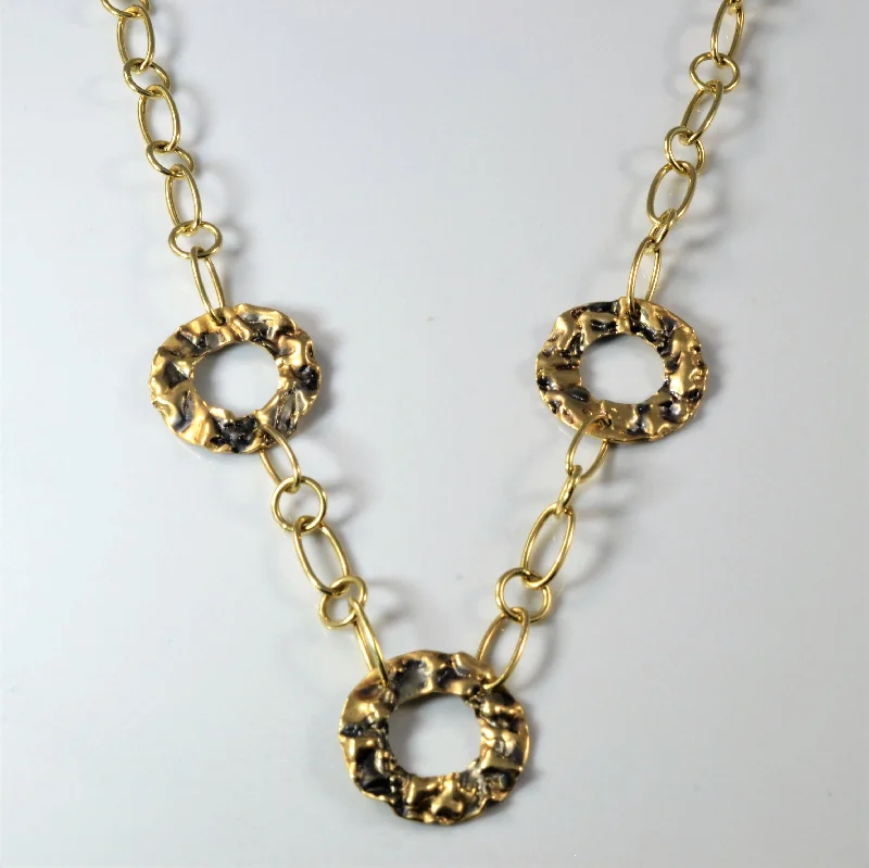 Ripple design necklaces-Italian Rolo Link Gold Necklace | 18" |