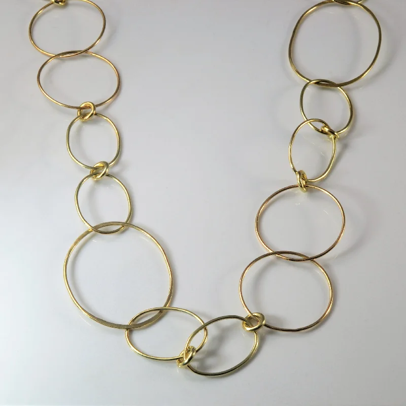 Coiled wire necklaces-Open Wire Link Necklace | 34" |