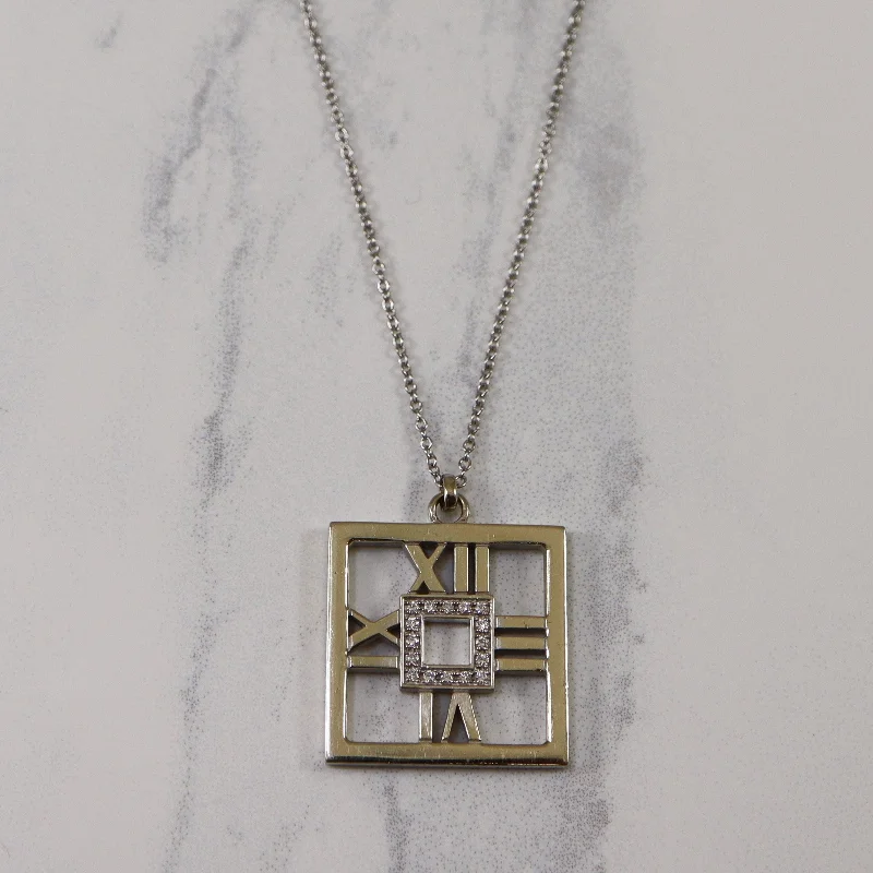 Detailed filigree necklaces-Tiffany & Co.' Square Atlas Necklace | 0.16ctw | 24" |