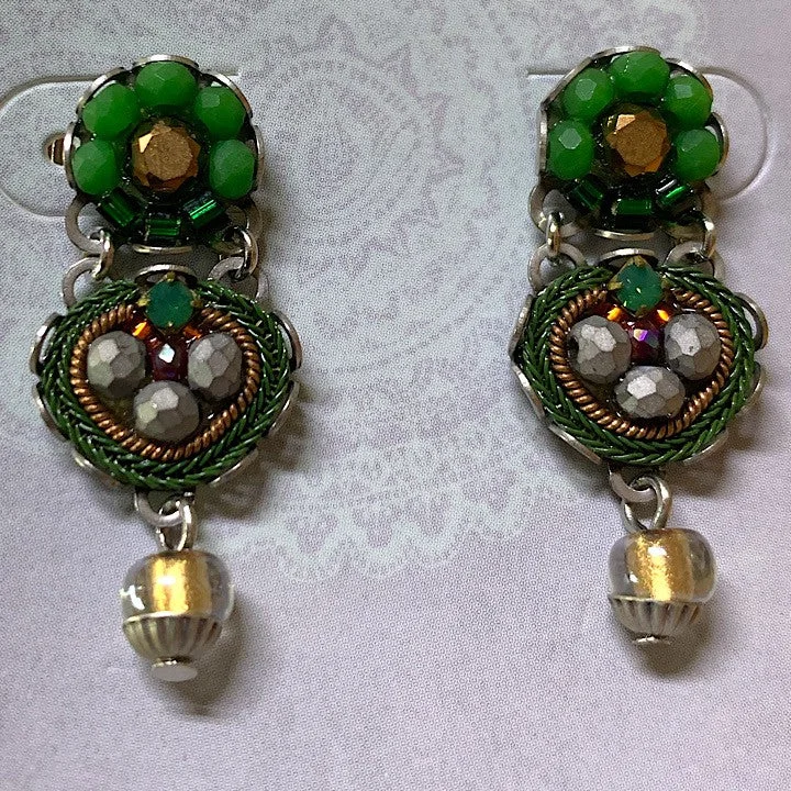 Large hoop earrings-AYALABAR EARRINGS GREEN