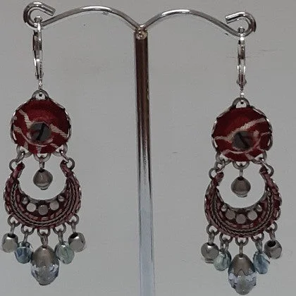 Diamond stud earrings-AYALABAR HOOK EARRINGS RED BLUE