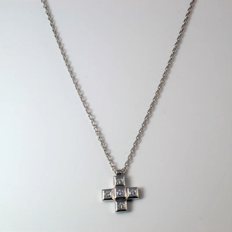 Lapis lazuli necklaces-Millennium Hallmarked London Diamond Cross Necklace | 0.30ctw | 18" |