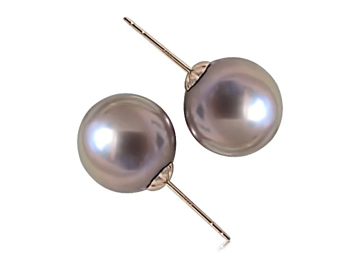 High-gloss earrings-Yangtze Mauve Pearl Earrings