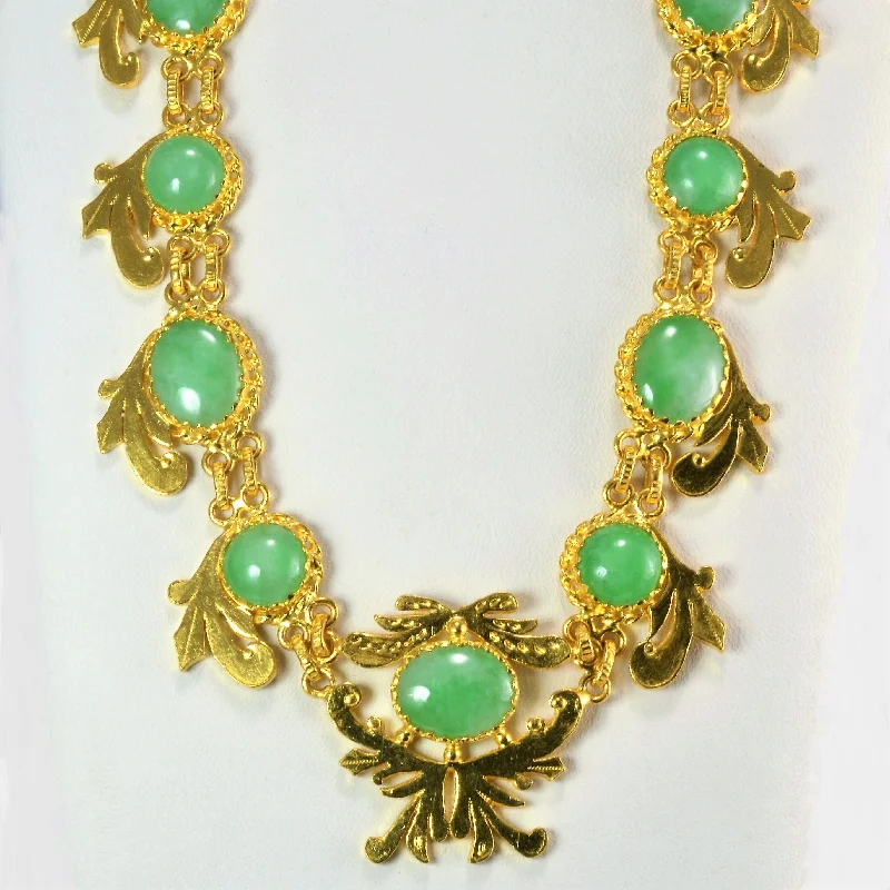 Refined pearl necklaces-24k Bezel Set Jadeite Jade Necklace | 16'' 20 ctw |