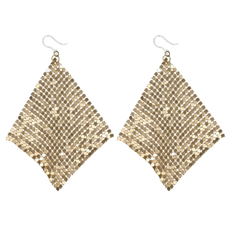 Sleek cuff earrings-Exaggerated Chain Mail Dangles Hypoallergenic Earrings for Sensitive Ears Made with Plastic Posts