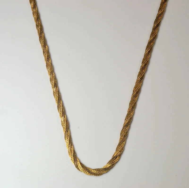 Vertical bar necklaces-14k Gold Braided Necklace | 18" |