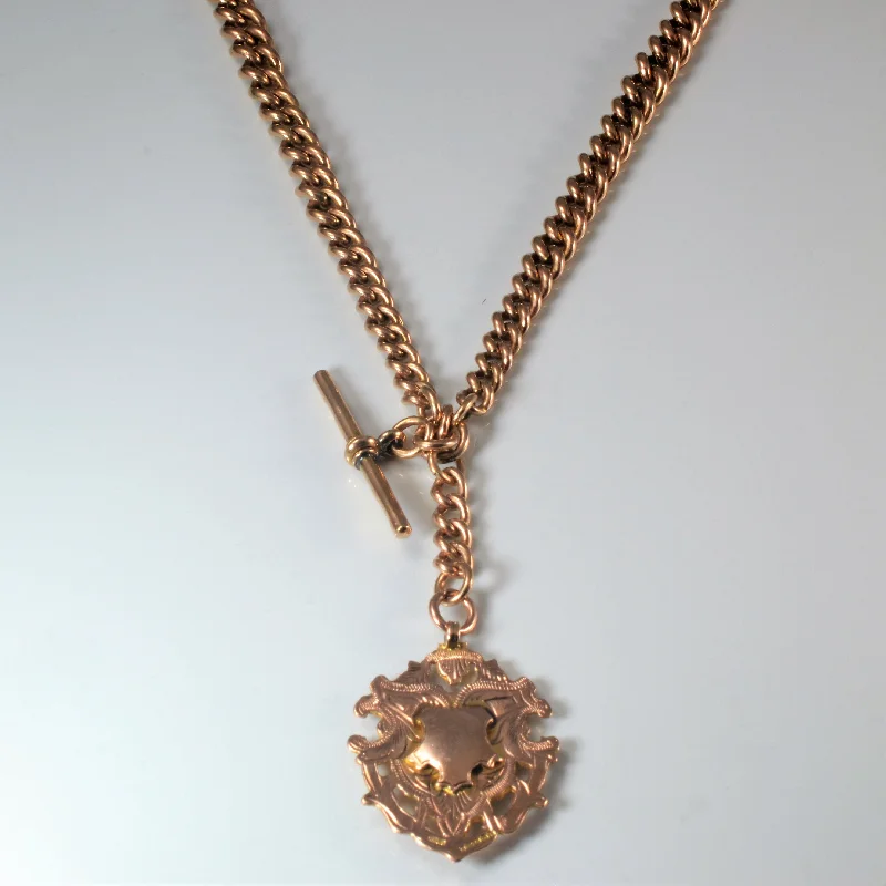 Vibrant enamel necklaces-1918 Rose Gold Albert Chain | 15"|