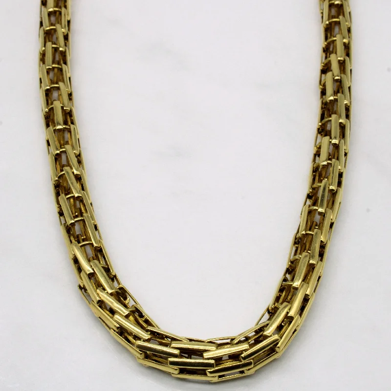 Twist knot necklaces-Yellow Gold Birdcage Chain Necklace | 18" |