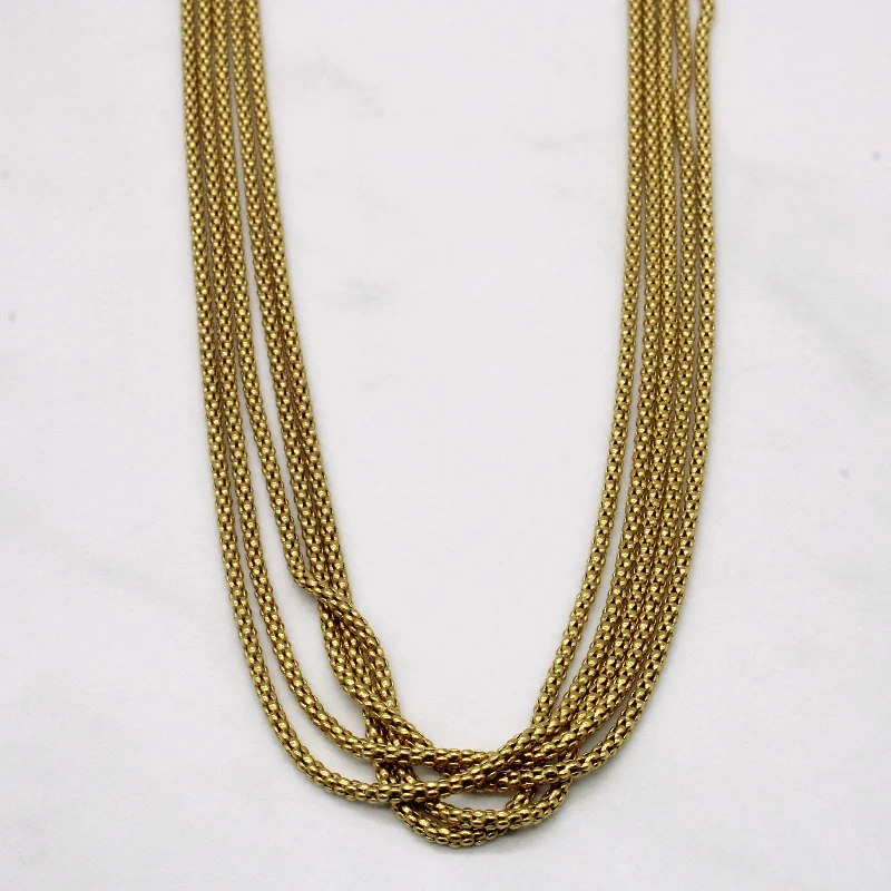 Sapphire pendant necklaces-Multi Strand Gold Bead Necklace | 18" |