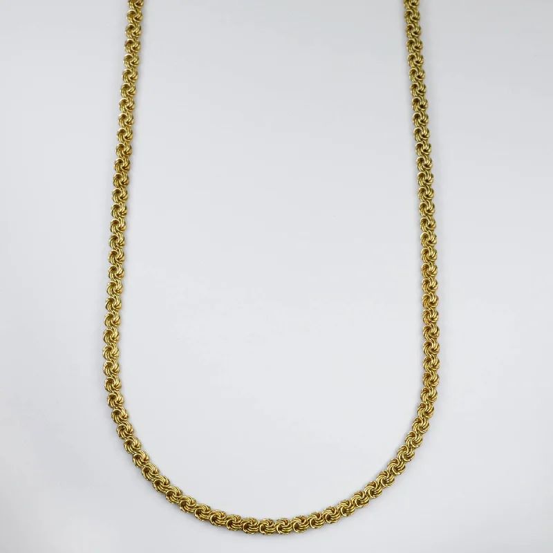 Broad bib necklaces-14k Yellow Gold Woven Link Necklace | 23" |