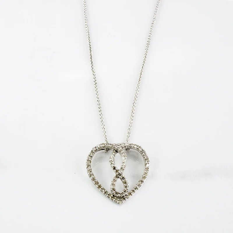 Tri-metal necklaces-Infinity Heart Necklace | 0.36 ctw | SZ 18" |