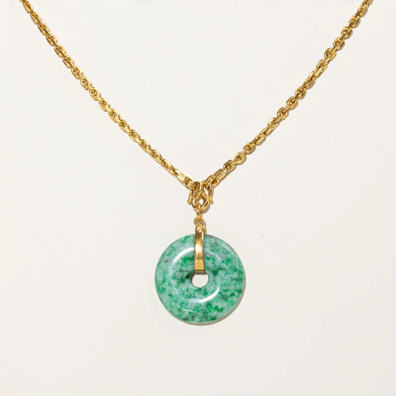 Broad bib necklaces-24k Jadeite Pendant Necklace | 50ct | 20" |