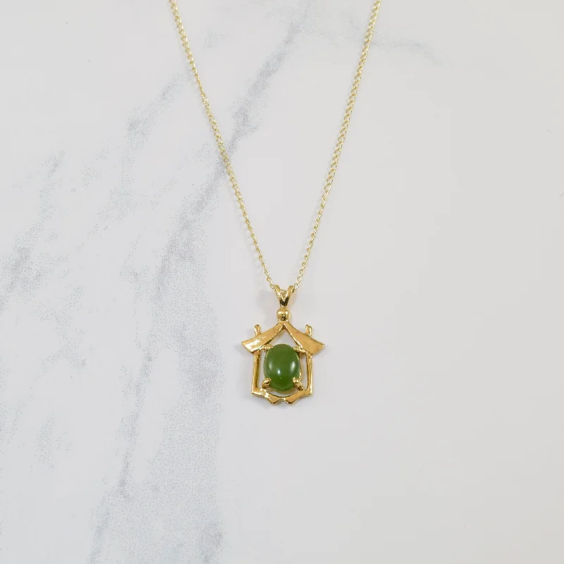 Solar charm necklaces-Nephrite Necklace | 1.12ct | 16" |