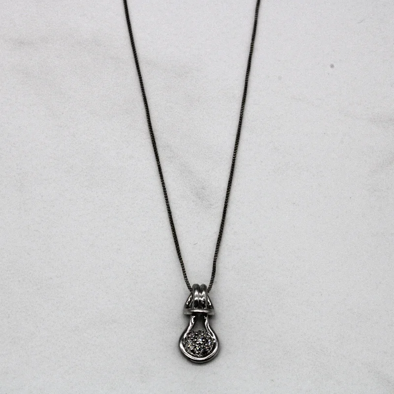 Memory locket necklaces-Diamond Scoop Pendant Necklace | 0.04ctw | 18" |