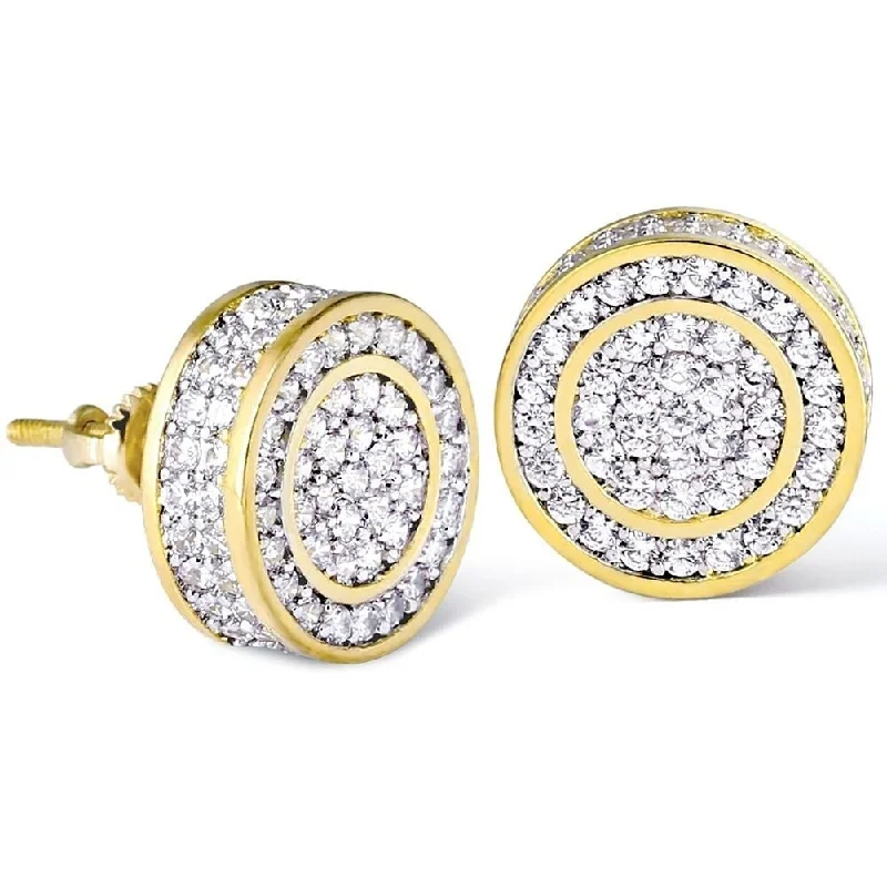 Grand statement earrings-The Giant® - Iced Out 12mm Big Round Stud Earrings for Men