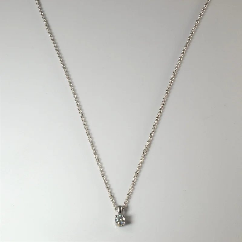 Hematite necklaces-Birks' Blue Solitaire Diamond Necklace | 0.25ct | 18" |