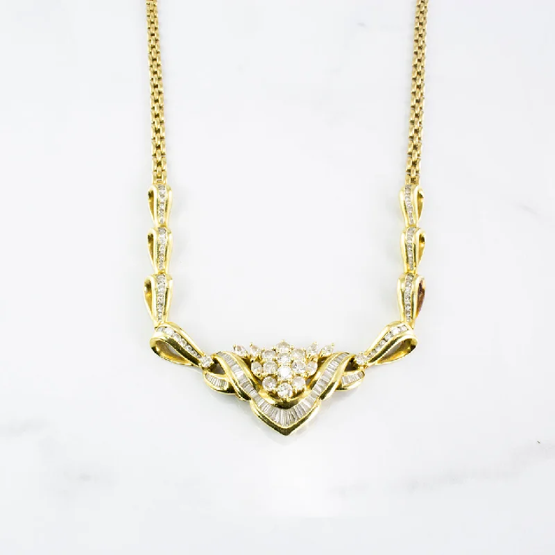 Heavy link necklaces-Diamond Collar Necklace | 2.90ctw | 18" |