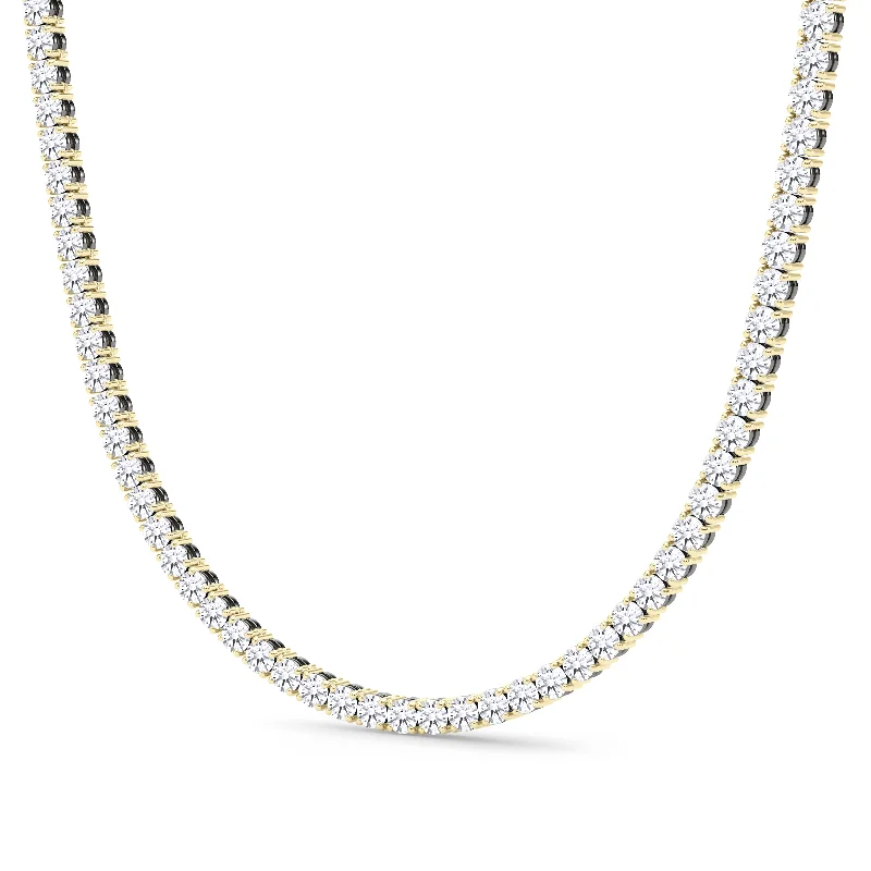 Clear bead necklaces-Mixed Metal Diamond Tennis Chain Necklace