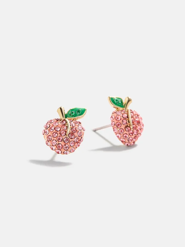 Clean bar earrings-Peachy Keen Earrings - Peach Stud Earrings