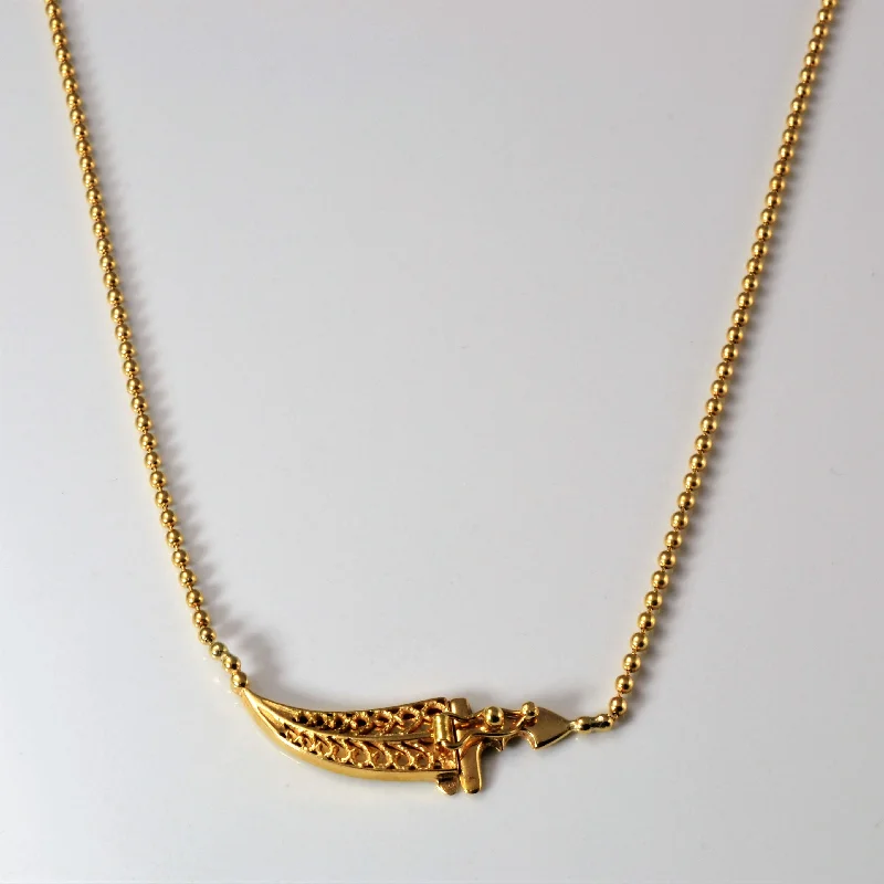 High-end diamond necklaces-Filigree Dagger Necklace | 16" |