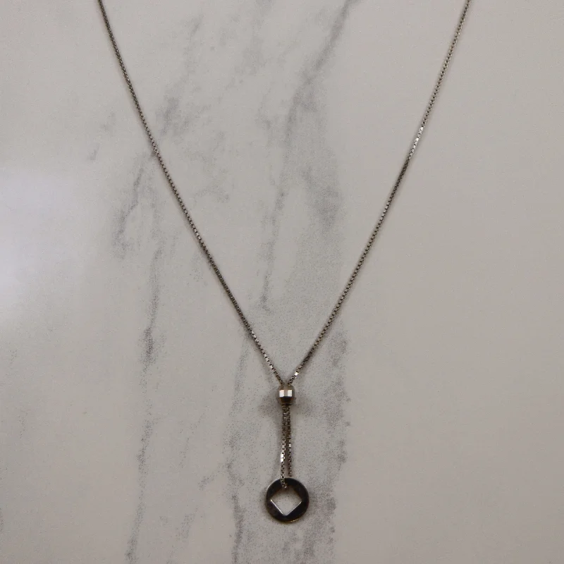 Four-layer necklaces-18k White Gold Lariat Style Necklace | 17" |