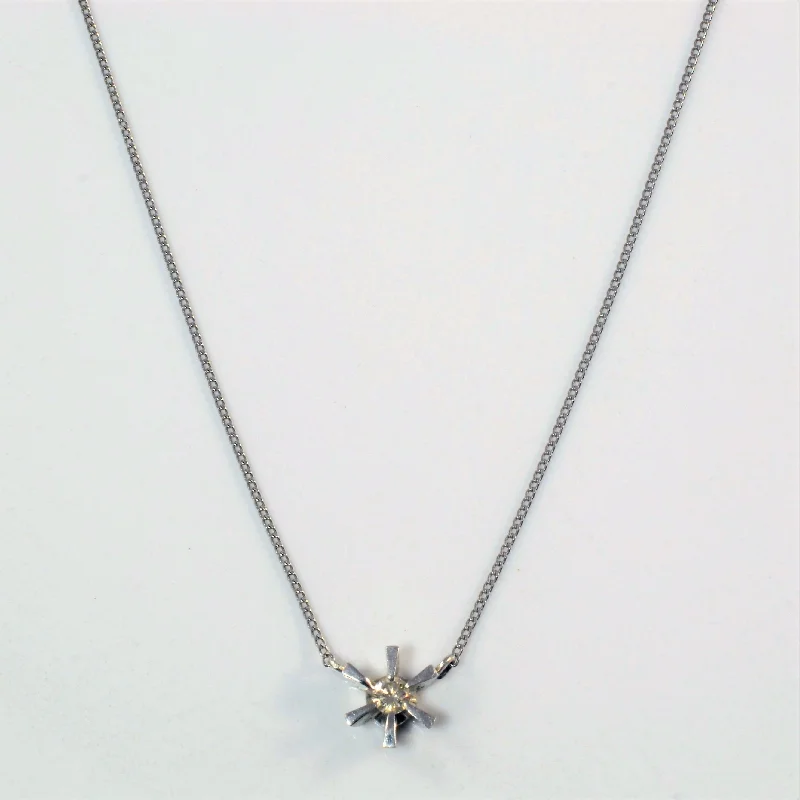 Woven thread necklaces-Diamond Star Burst Necklace | 0.09ct | 15" |