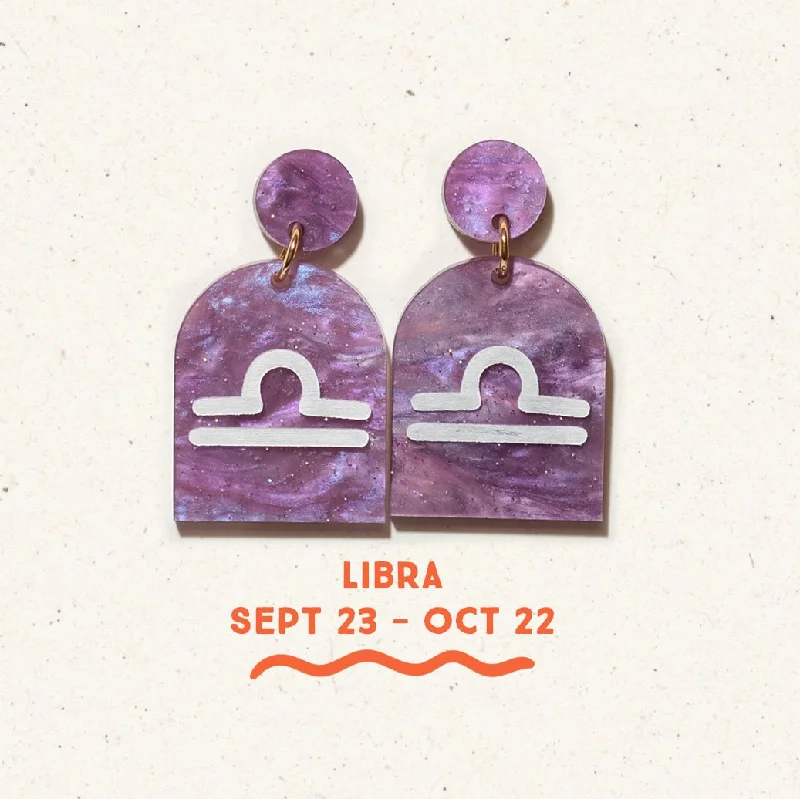 Grand statement earrings-Libra Zodiac Earrings