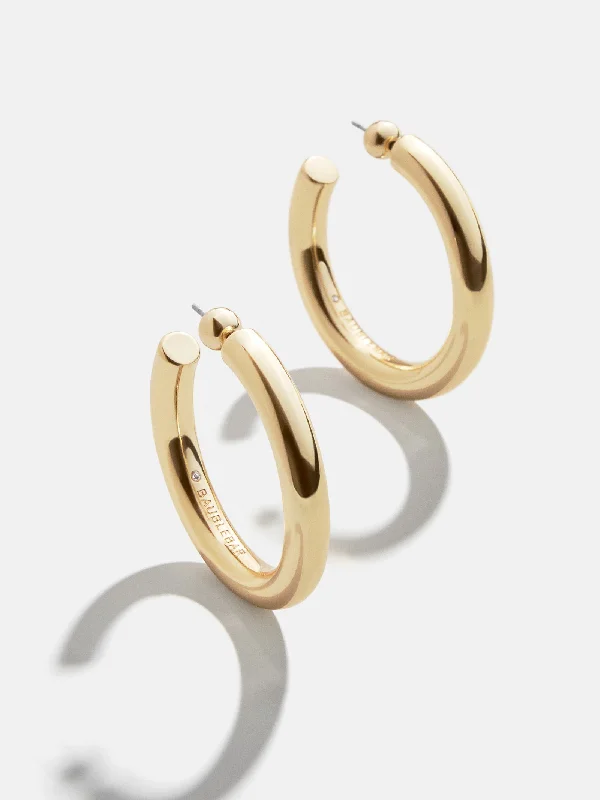 Broad hoop earrings-Dalilah Earrings - 37MM